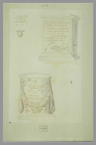 Une inscription ; un monument funéraire et un monument votif, image 1/1