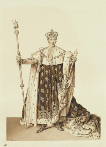 Le sacre de Charles X : le roi revêtu du costume royal, image 1/2