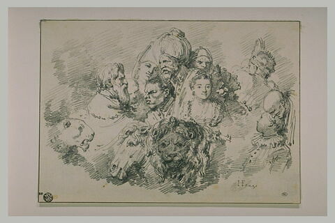 Têtes et bustes d'hommes, de femmes et d'animaux, image 2/3