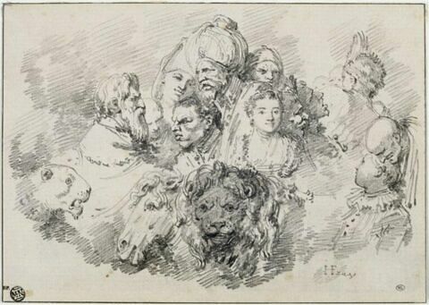Têtes et bustes d'hommes, de femmes et d'animaux, image 3/3