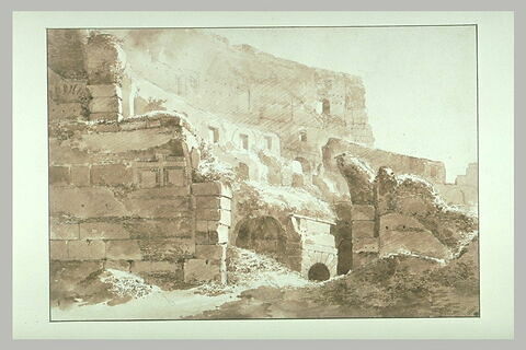 Vue d'une partie du Colisée à Rome