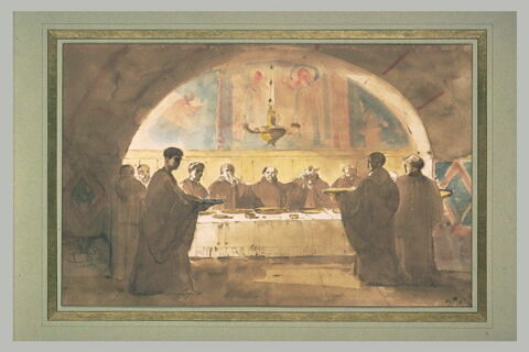Diner dans le réfectoire du couvent de San Benedetto à Subiaco, image 1/1
