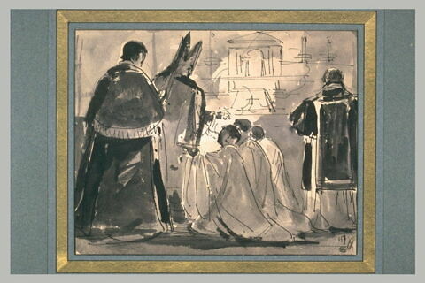 Un évêque consacrant de jeunes clercs, image 1/1