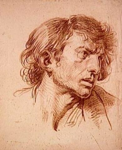 Tête d'homme de trois quarts, tournée vers la droite, image 3/3