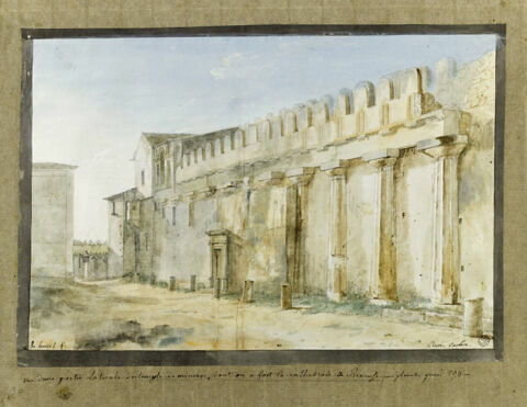 Partie latérale du temple de Minerve à Syracuse, transformé en cathédrale, image 1/2