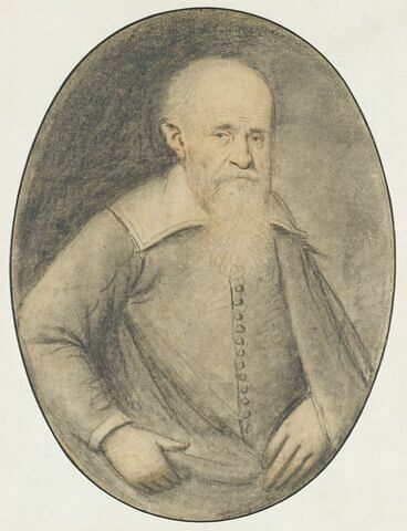 Vieillard portant une barbe et des moustaches à la Henri IV, vu à mi-corps, image 1/2