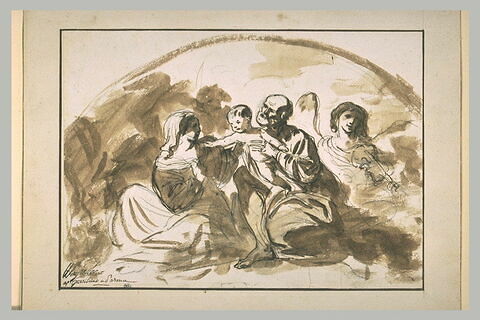 Sainte Famille et un ange jouant du violon, image 1/1