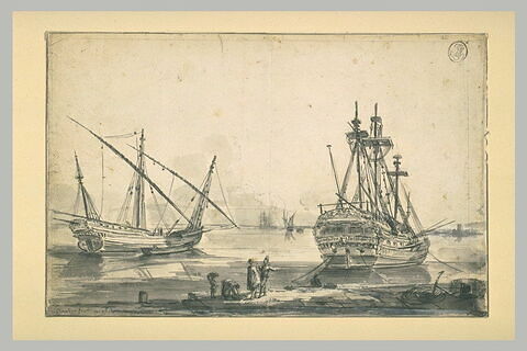 Marine : deux navires dans un port