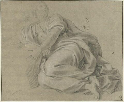 Femme drapée, à demi-couchée