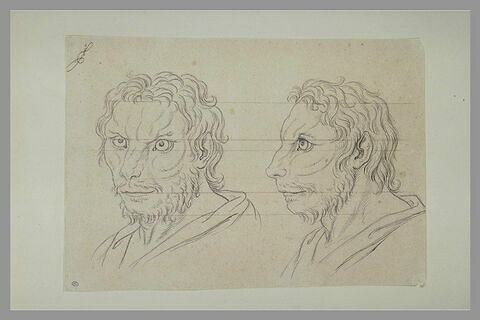 Deux têtes d'hommes en relation avec le loup-cervier, image 2/2