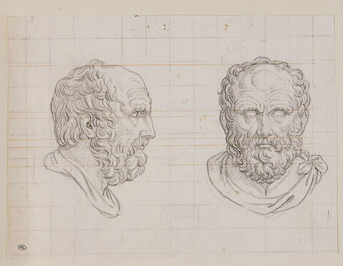 Deux têtes de philosophe antique dites de Diogène