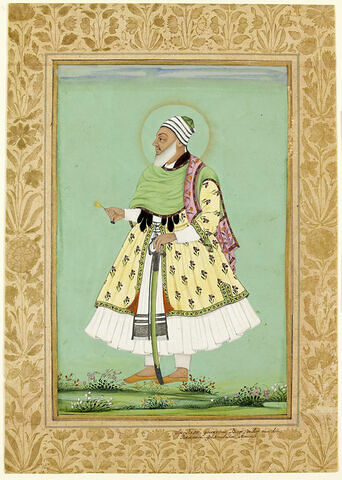 Portrait de Sayyid Raju Qattal, maître spirituel du Sultan de Golconde