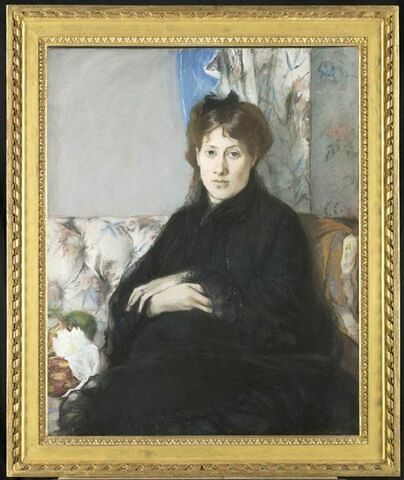 Portrait de Madame Pontillon, soeur de l'artiste, assise, sur un canapé