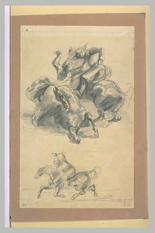 Deux cavaliers combattant, et cavalier au galop, image 2/2