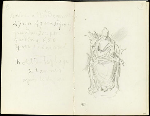 Femme assise, de face, tête baissée, étude de sculpture, image 1/2