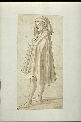 Jeune debout, tourné vers la gauche, enveloppé dans un manteau et coiffé d'un mazzocchio, image 4/5