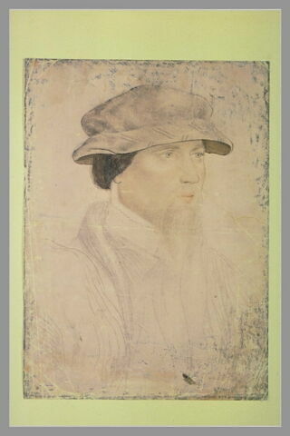 Portrait en buste, d'homme coiffé d'un béret tourné de trois quarts : Sir John Gage, image 2/2