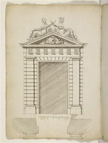 Etude d'architecture : projet pour le portail de l'hôtel de Soissons, image 1/2