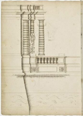 Etude d'architecture : terrasse evec colonnade