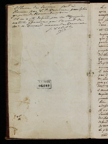 Note historique manuscrite