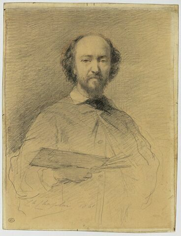 Portrait en buste du peintre Daubigny