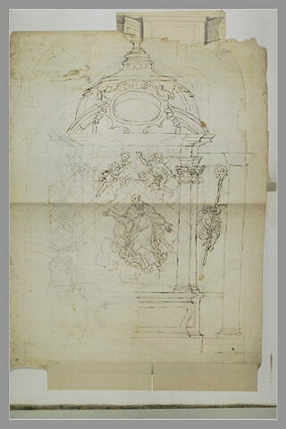 Autel et retable monumental d'ordre composite à la Gloire d'un Saint, image 2/2