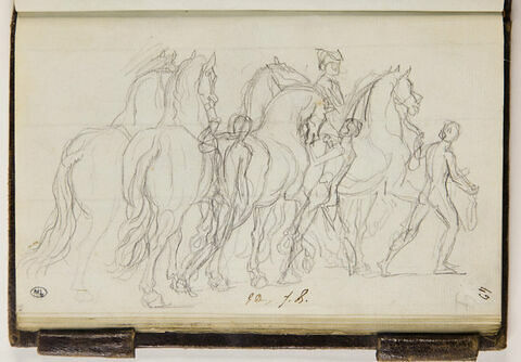 Six chevaux guidés par des personnages nus, image 1/2
