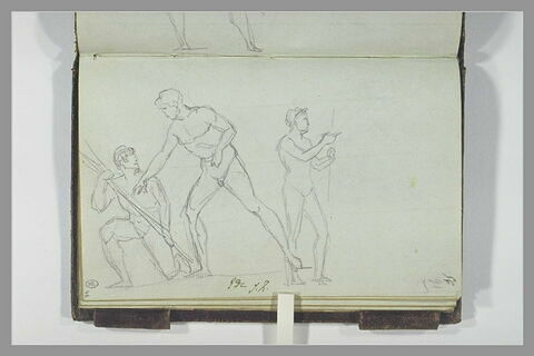 Etudes de trois figures d'hommes nus, image 2/2