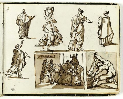 Etudes de figures et de compositions d'après l'antique, image 1/2