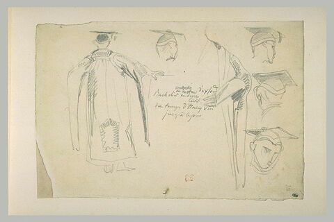 Etudes de costumes d'étudiants ou de professeurs anglais, image 1/1