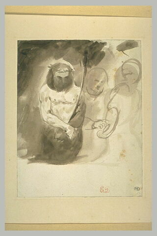 Christ au roseau et deux personnages