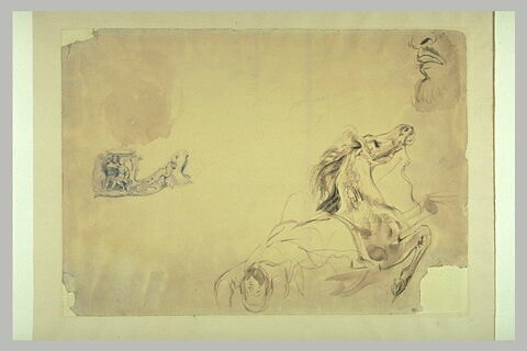 Cavalier renversé et fumeur de pipe au fourreau sculpté, image 1/1