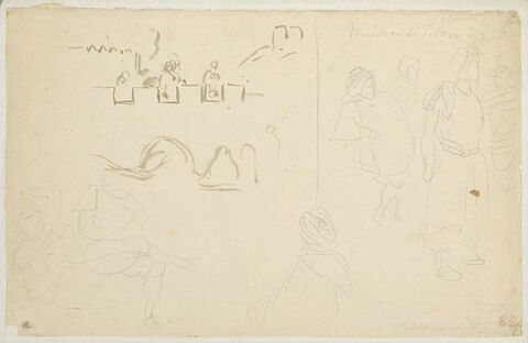 Murailles d'une ville arabe et croquis d'arabes, image 1/2