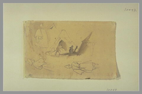 Trois études d'arabes ; un campement, image 1/1