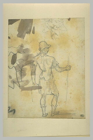 Figure de guerrier d'après un tableau italien du XVIIè siècle, image 1/1