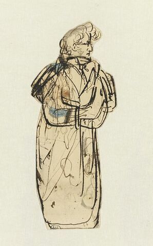 Caricature d'un homme portant des lunettes : Jean-Baptiste Pierret