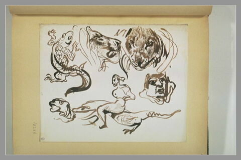 Etudes de figures et d'animaux, image 1/1