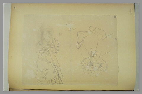 Femme coiffée d'un chapeau ; souliers ; femme assise coiffée d'un chapeau, image 1/1