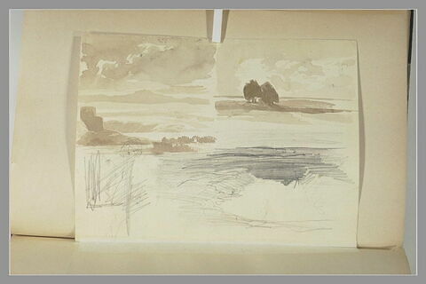 Trois études de paysage et une tête, image 1/1