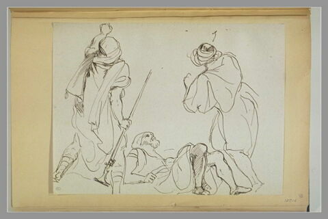 Trois études d'hommes orientaux à terre, image 1/1