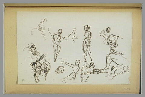 Etudes de figures nues et chevaux, image 1/1