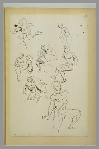 Etudes de figures dont certaines inspirées de l'antique, image 1/1