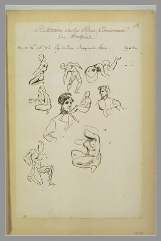 Etudes de nus et d'un homme en redingote, image 1/1