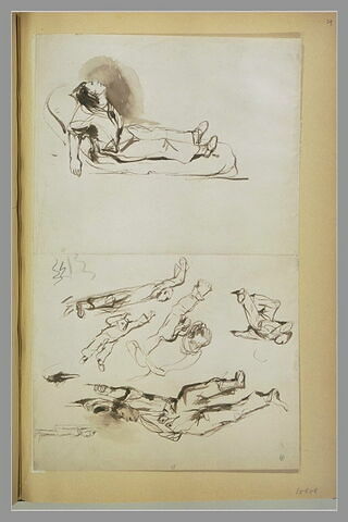 Etudes d'un homme mort allongé, image 1/1