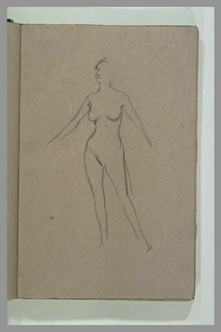 Femme nue, bras écartés, de face, image 1/1