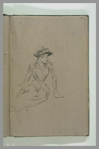 Silhouette de femme ôtant son chapeau, image 1/1