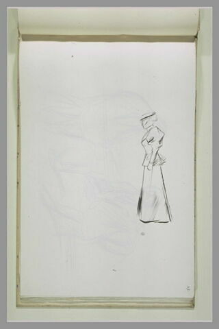 Femme de profil, vers la gauche, regardant à sa droite, image 1/1