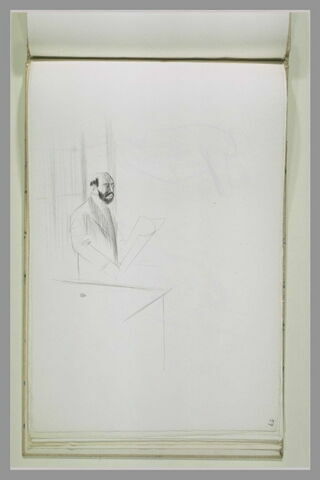 Homme debout, tenant un feuillet, image 1/1