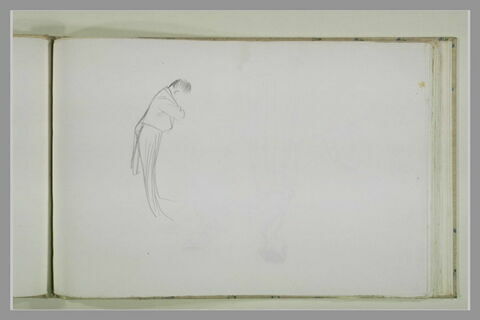 Silhouette d'homme, de profil, penché en avant, image 1/1