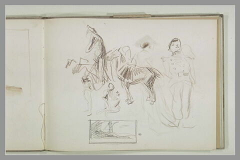 Etudes de figures ; figure au sol, dans un encadrement, image 1/1